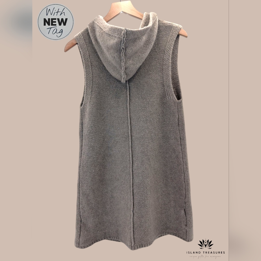 NWT Tahari Hooded Taube Knit Cardigan Women Size Small Sleeveless Front Pockets - Picture 5 of 17